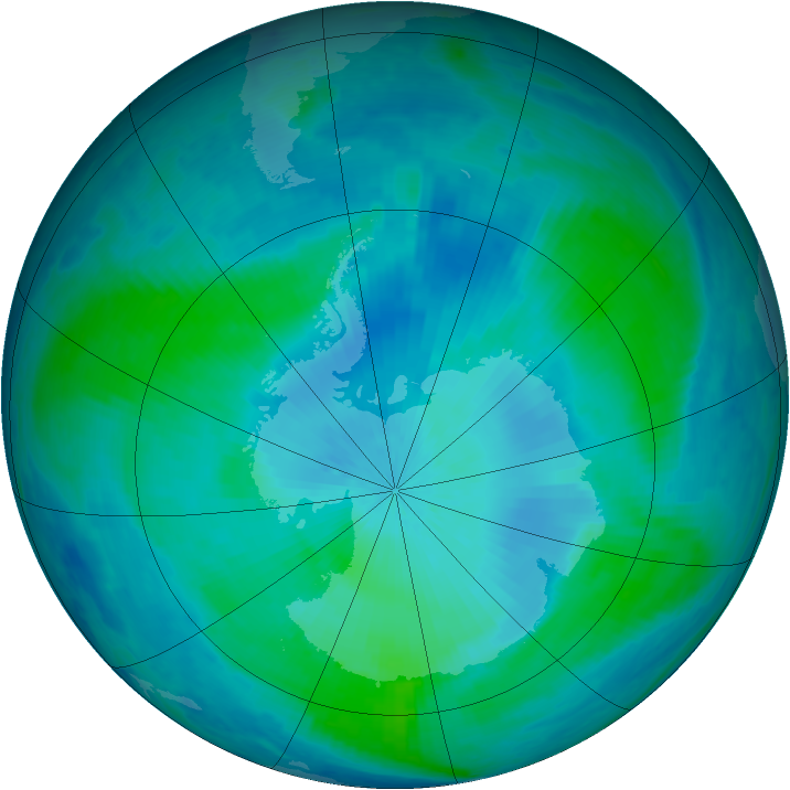 Antarctic ozone map for 18 February 2000